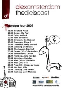 Tourflyer: Alex Amsterdam - Europa Tour 2009